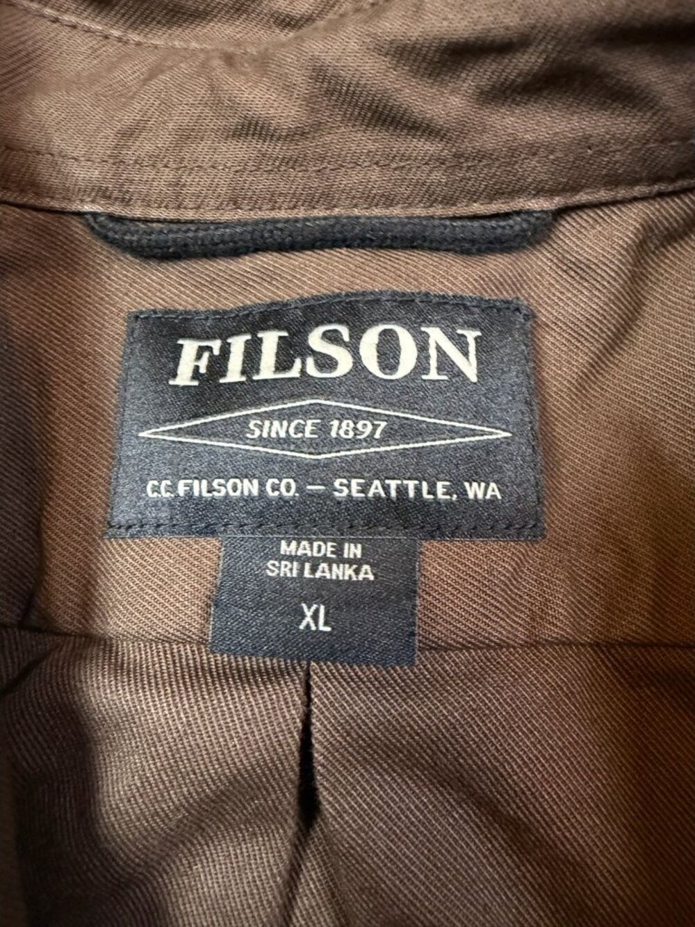 Filson Weather Worker Jac Shirt XL Brown Marsholive Button Up Workwear Heavy - Picture 2 of 7